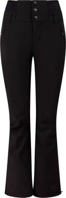 Schwarze Damen-Skihose mit hohem Bund und drei Knöpfen. Schwarze Damen-Skihose mit hohem Bund und drei Knöpfen.