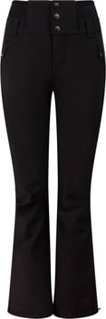 Schwarze Damen-Skihose mit hohem Bund und drei Knöpfen.