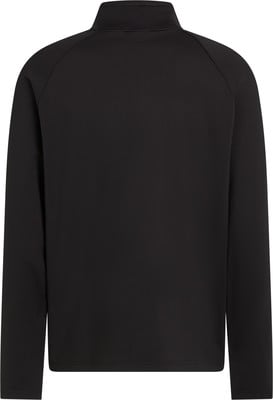 Schwarzer Pullover mit langen Ärmeln und Stehkragen.
