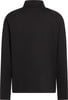 Schwarzer Pullover mit langen Ärmeln und Stehkragen.