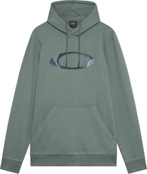 Grauer Kapuzenpullover mit Oakley-Logo auf der Vorderseite.