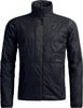 Schwarze Steppjacke mit hohem Kragen und durchgehendem Reißverschluss.