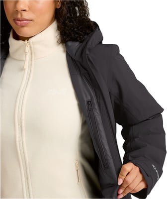 Detail einer Damenjacke mit Fleece-Innenjacke und Reißverschluss Detail einer Damenjacke mit Fleece-Innenjacke und Reißverschluss