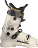 Ein beiger Salomon S/Pro Alpha Skischuh mit schwarzen und goldenen Details und Boa-System.