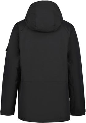 Schwarze Herrenjacke mit Kapuze und Ärmeltasche. Schwarze Herrenjacke mit Kapuze und Ärmeltasche.