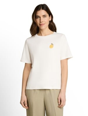 Tom Tailor Crew Neck Croche női póló