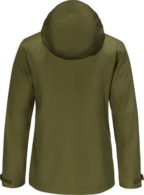 Grüne Herrenjacke mit Kapuze, Rückansicht. Grüne Herrenjacke mit Kapuze, Rückansicht.