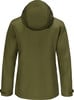 Grüne Herrenjacke mit Kapuze, Rückansicht.