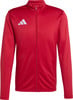 Rote Jacke mit weißem Adidas-Logo auf der linken Brust.