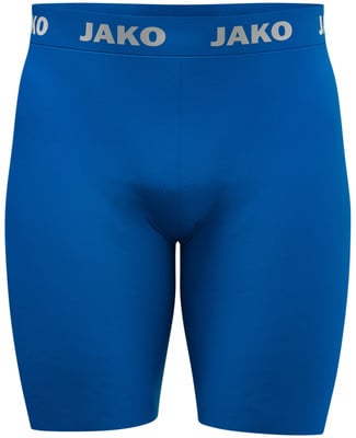 Blaue Sporthose mit JAKO-Logo auf dem Bund. Blaue Sporthose mit JAKO-Logo auf dem Bund.