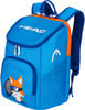 Blauer HEAD Rucksack mit orangefarbenen Details und Fuchs-Motiv.