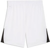 Weiße Sporthose mit schwarzen Seiten und Logo