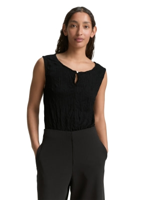 Tom Tailor Crincle V-Neck női ujjatlan póló
