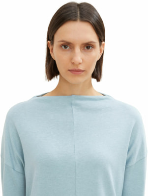 Tom Tailor TOM TAILOR Mock Neck Slub női póló hosszú ujjú