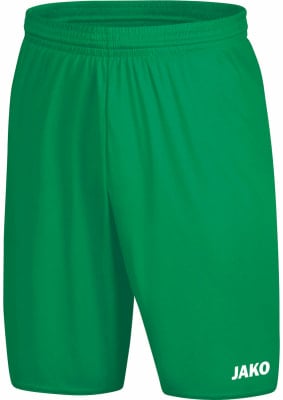 Grüne Shorts mit weißem JAKO-Logo am rechten Bein. Grüne Shorts mit weißem JAKO-Logo am rechten Bein.