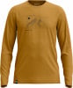 Herren-Langarmshirt in Senffarbe mit Bergmotiv.