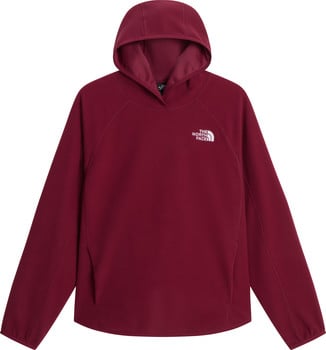 Weinrote Fleece-Kapuzenjacke mit The North Face Logo.