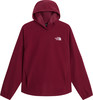 Weinrote Fleece-Kapuzenjacke mit The North Face Logo.