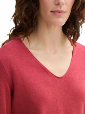 Basic V-Neck női pulóver