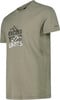 Herren-Khaki-T-Shirt mit Bergmotiv und Schriftzug 'EXCEED YOUR LIMITS'.