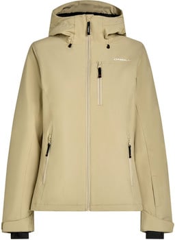 Beige O'Neill Herrenjacke mit Kapuze und Reißverschluss.