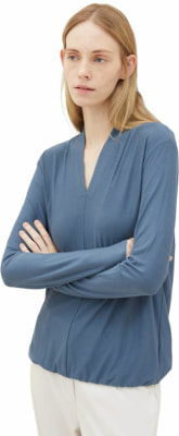 Tom Tailor TOM TAILOR Crepe V-Neck női hossztú ujjú póló