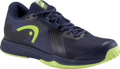 Herren-Tennisschuh Head Sprint Team 4.5 in Dunkelblau mit neongrünem Logo. Herren-Tennisschuh Head Sprint Team 4.5 in Dunkelblau mit neongrünem Logo.