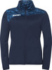 Dunkelblaue Herrenjacke von KEMPA mit Reißverschluss und farbigem Muster auf den Schultern.