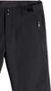 Schwarze Herrenhose mit Logo und seitlichem Reißverschluss.