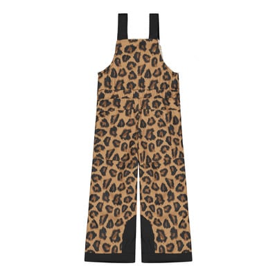 Kinder-Skihose mit Leopardenmuster und schwarzen Streifen. Kinder-Skihose mit Leopardenmuster und schwarzen Streifen.