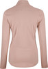 Rückseite eines rosa Langarmshirts mit Schriftzug.