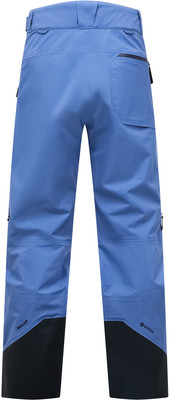 Blaue Skihose mit schwarzen Beinabschlüssen und RECCO-Logo. Blaue Skihose mit schwarzen Beinabschlüssen und RECCO-Logo.