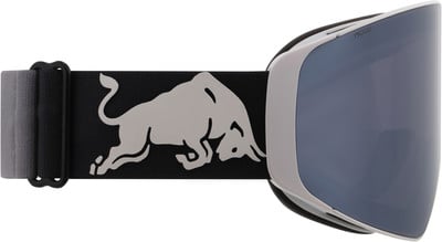Skibrille mit Red Bull Logo und grauem Band.