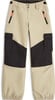 Beige Cargohose mit schwarzen Einsätzen und orangefarbenen Details.