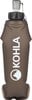 Braune flexible KOHLA Wasserflasche mit Logo.