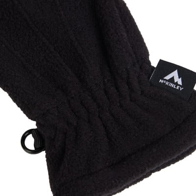 Schwarze Fleecehandschuh mit McKinley-Logo und Schlaufe. Schwarze Fleecehandschuh mit McKinley-Logo und Schlaufe.