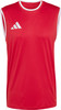 Rotes Adidas Tanktop mit weißem Besatz und Logo.