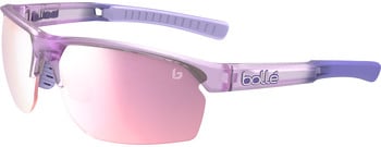Bollé Sportbrille mit lila Rahmen und rosa Gläsern.
