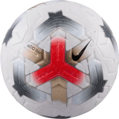 Nike Fußball mit roten und goldenen Details und ACC-Logo.