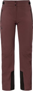 Damen-Outdoorhose in Braun mit Reißverschlüssen und schwarzen Wadenpartien.