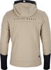 Rückseite eines beigen Hoodies mit schwarzem Aufdruck ACTIVE REBEL.