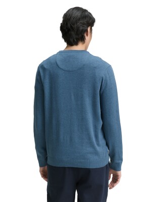 Tom Tailor Basic Crewn kötött férfi pulóver