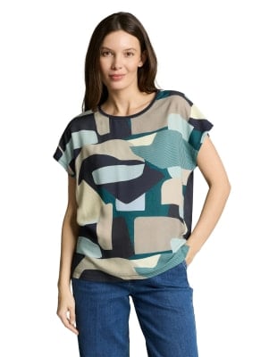 Tom Tailor Fabric Mix Print női póló