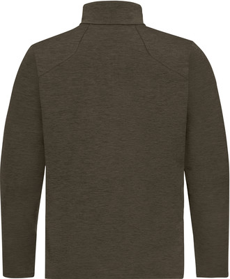 Grüner Pullover mit langen Ärmeln und Stehkragen mit Reißverschluss. Grüner Pullover mit langen Ärmeln und Stehkragen mit Reißverschluss.