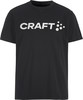 Schwarzes T-Shirt mit weißem Craft-Logo und Punkten.