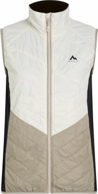 Beige Damen-Steppweste von McKinley mit schwarzen Seiten und weißer Vorderseite. Beige Damen-Steppweste von McKinley mit schwarzen Seiten und weißer Vorderseite.