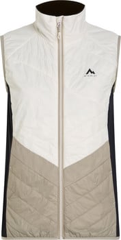 Beige Damen-Steppweste von McKinley mit schwarzen Seiten und weißer Vorderseite.