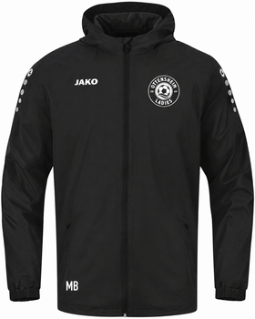 Schwarze Jacke mit Logo und Initialen MB.