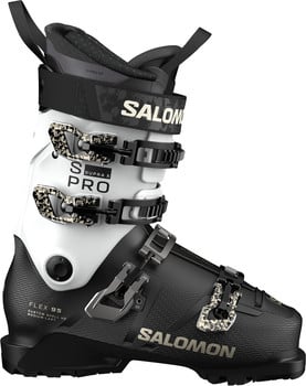 Salomon S/Pro Supra X 95 Skischuh in Schwarz und Weiß.