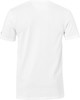 Rückansicht eines weißen T-Shirts mit kurzen Ärmeln.